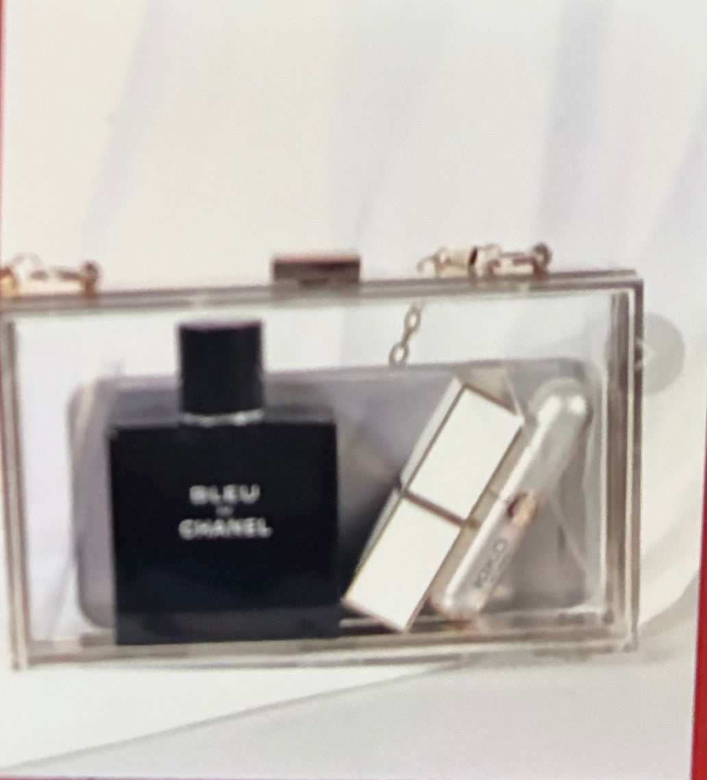 Clear designer style clutch